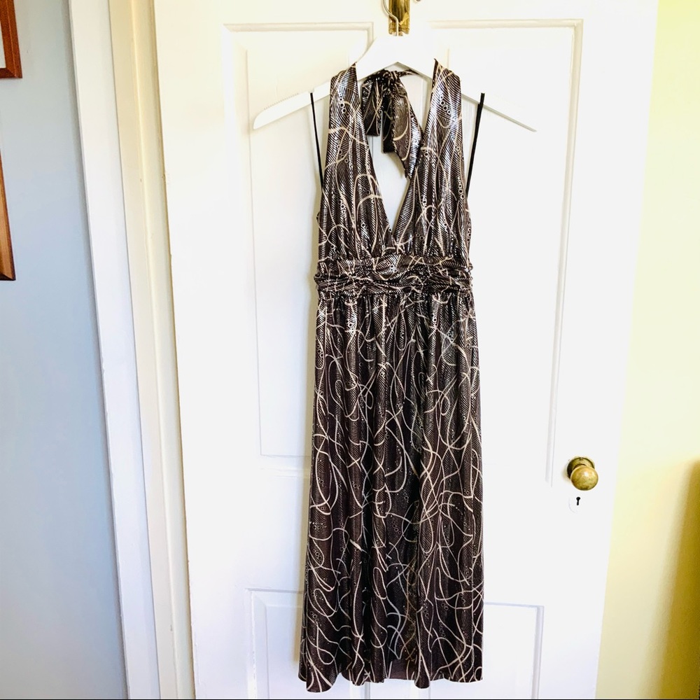 Wink Halter Dress  in Lux Fabric with metallic Shimmer
